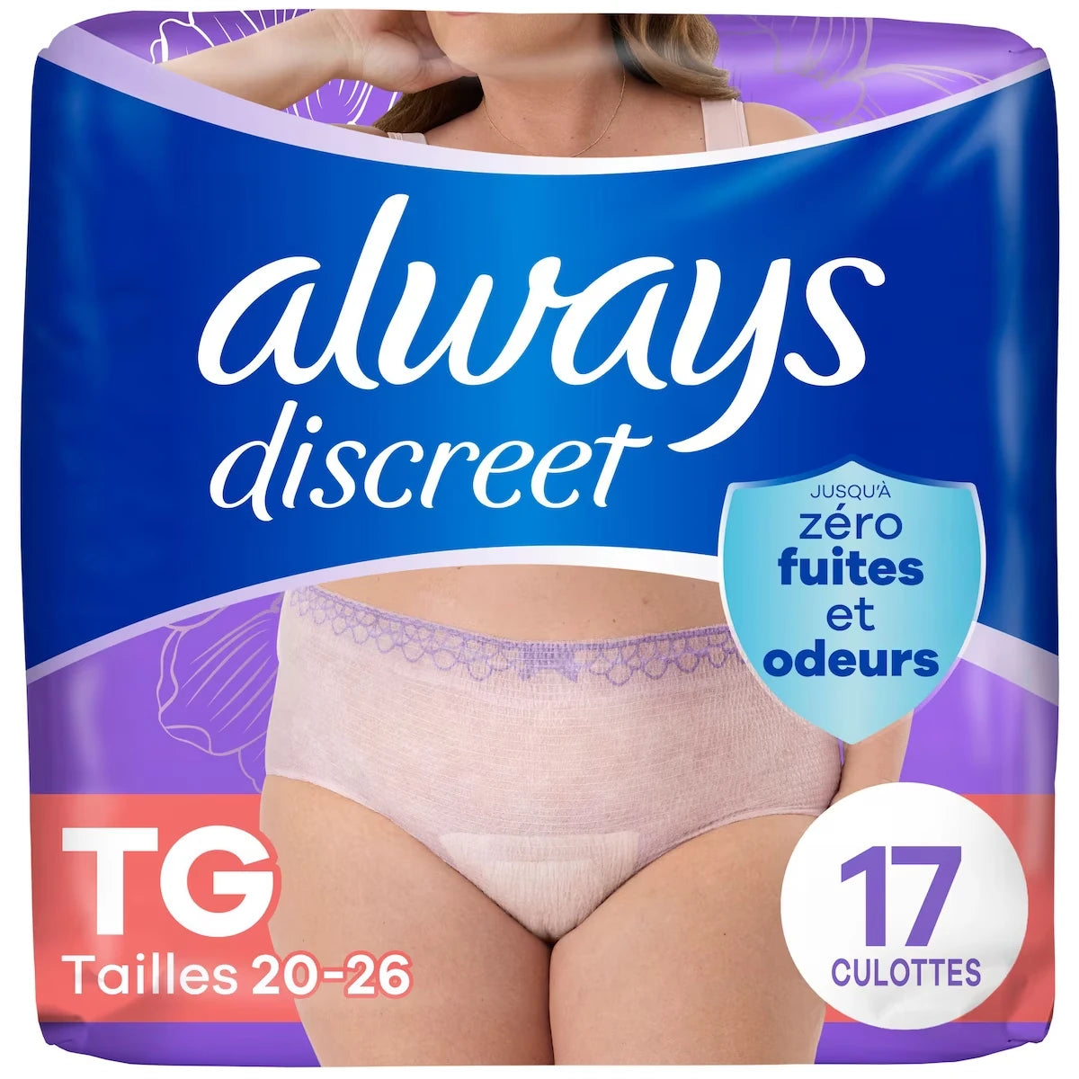 Culottes d’incontinence et de post-partum pour adultes, protègent jusqu’à 100% contre les fuites urinaires, pour femmes, taille TG, 17culottes