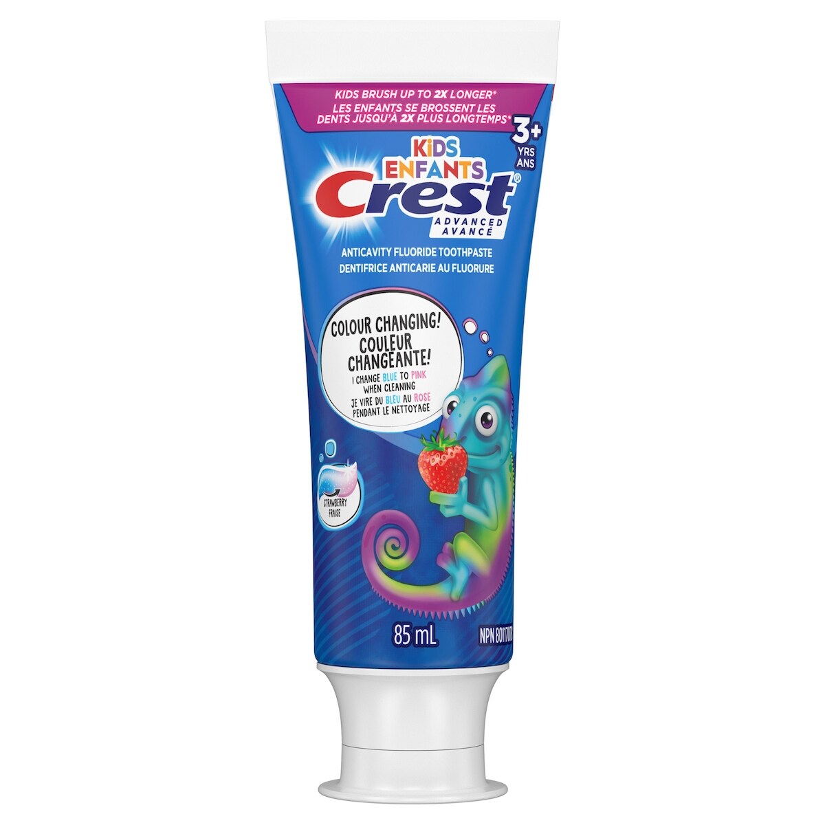 Dentifrice au fluorure avancé pour enfants, saveur de fraise, 85&nbsp;mL