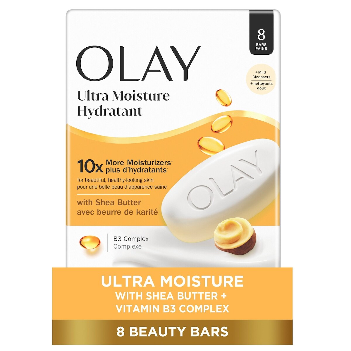 Pain de beauté Ultra hydratant avec beurre de karité et complexe de vitamine&nbsp;B3, 8&nbsp;unités