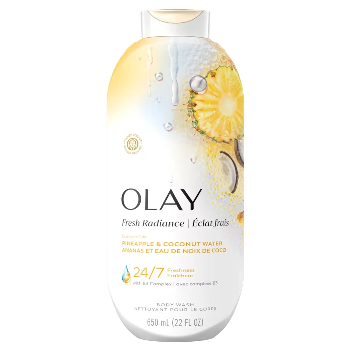 Nettoyant pour le corps Éclat frais avec essence d’ananas et d’eau de coco et mélange de vitamine&nbsp;B3 et d’antioxydants