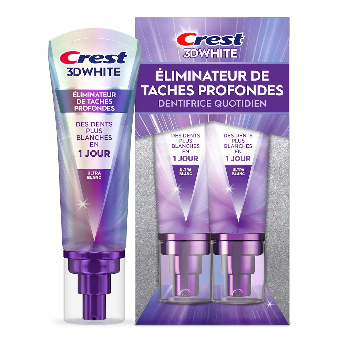 Dentifrice 3DWhite Éliminateur de taches profondes Ultrablanc –&nbsp;paquet de&nbsp;2