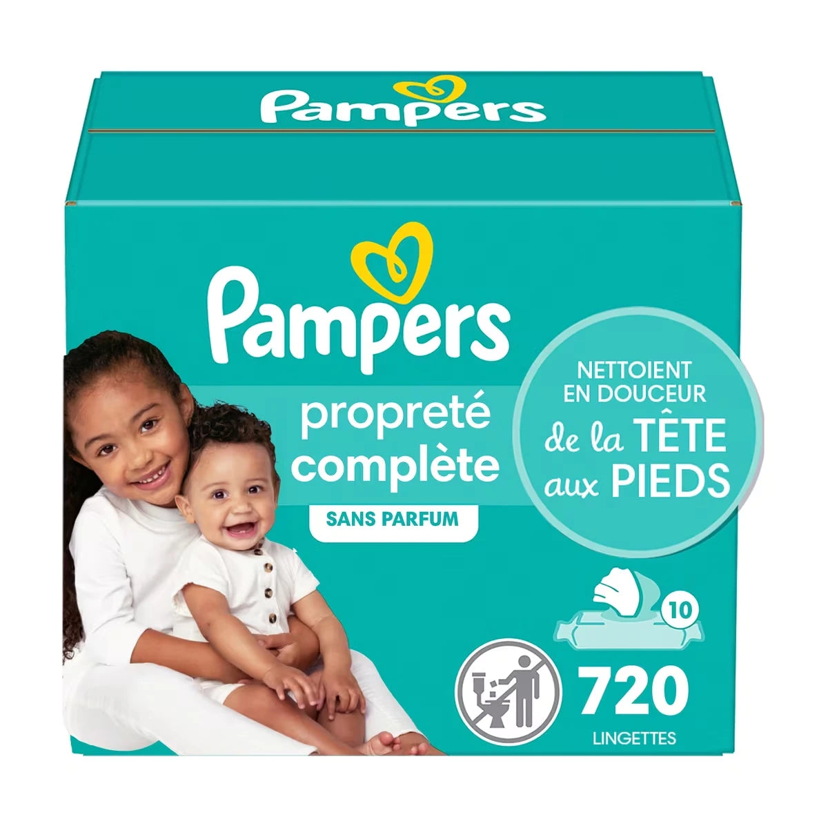 Lingettes pour bébés Complete Clean, sans parfum, 10X&nbsp;boîtes distributrices, 720&nbsp;lingettes