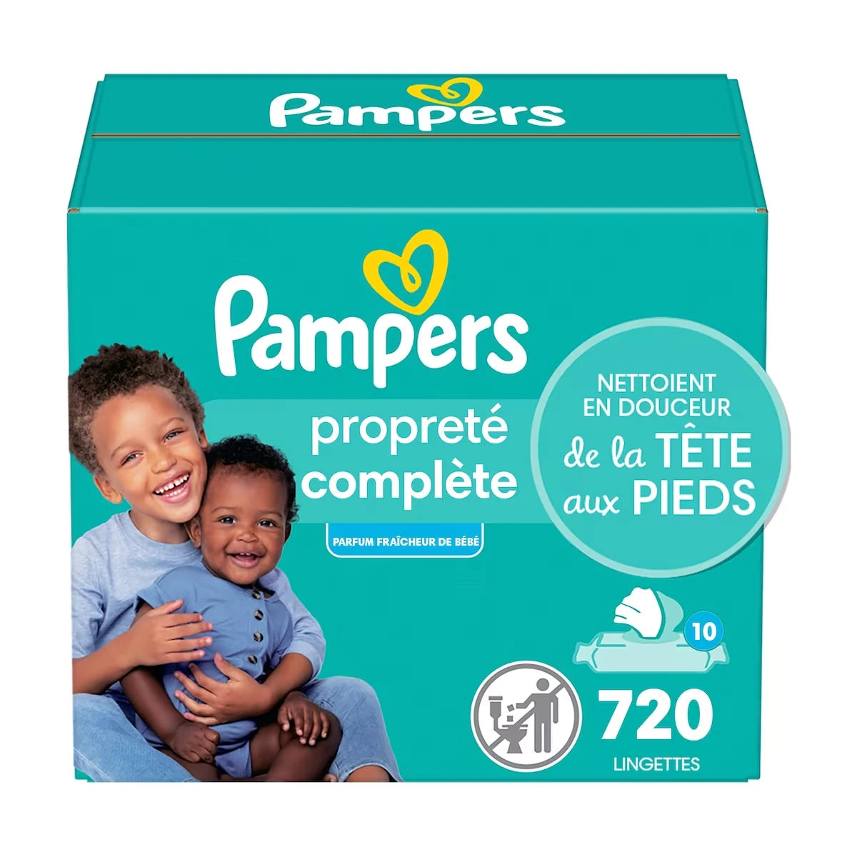 Lingettes pour bébés Complete Clean, sans parfum, 10X&nbsp;boîtes distributrices, 720&nbsp;lingettes