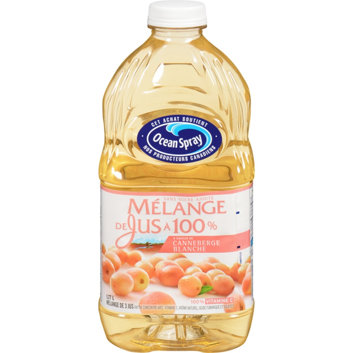Mélange de jus à 100 % à saveur de canneberge blanche