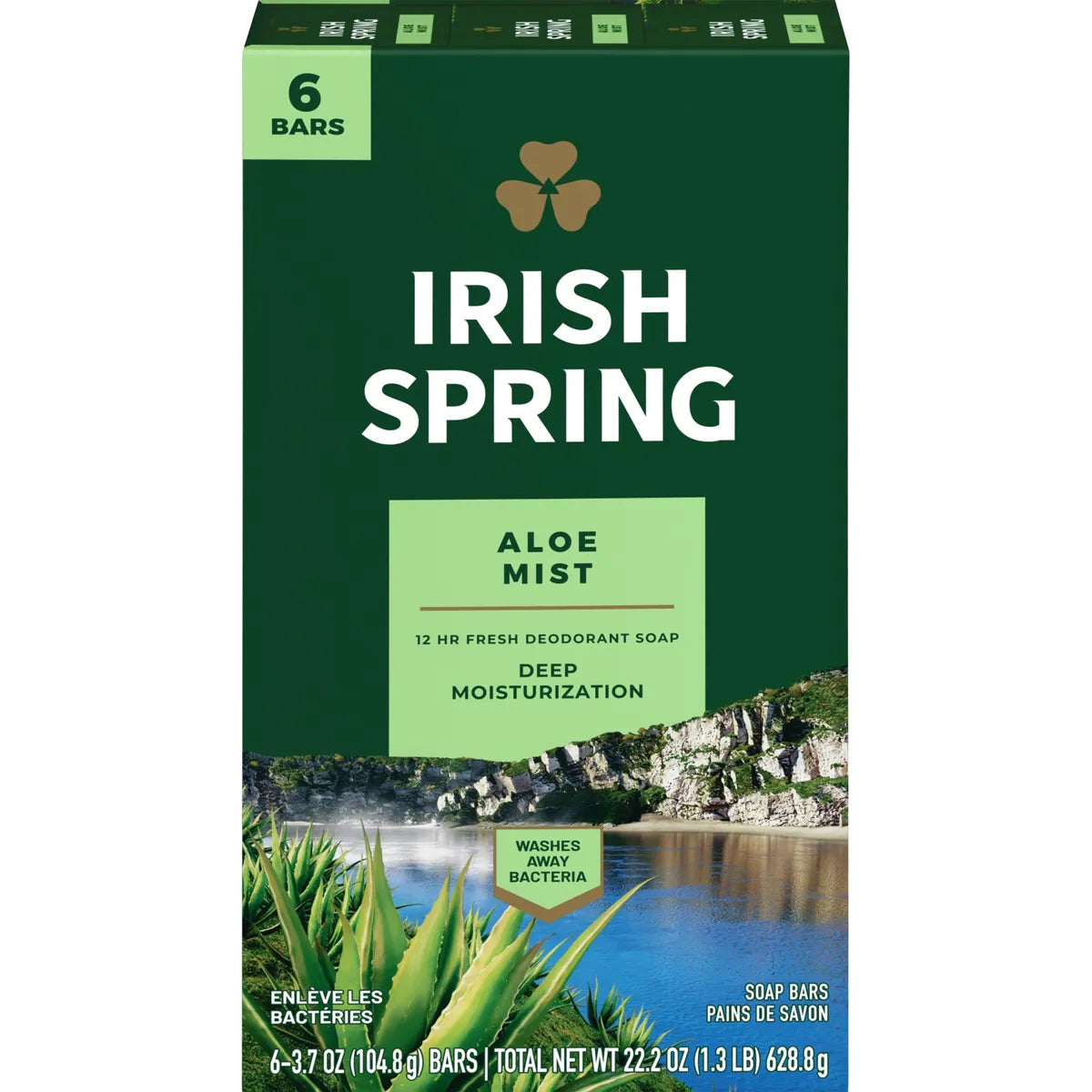Aloe Mist Pain de Savon Désodorisant pour Hommes, 104.7 g, Emballage de 6