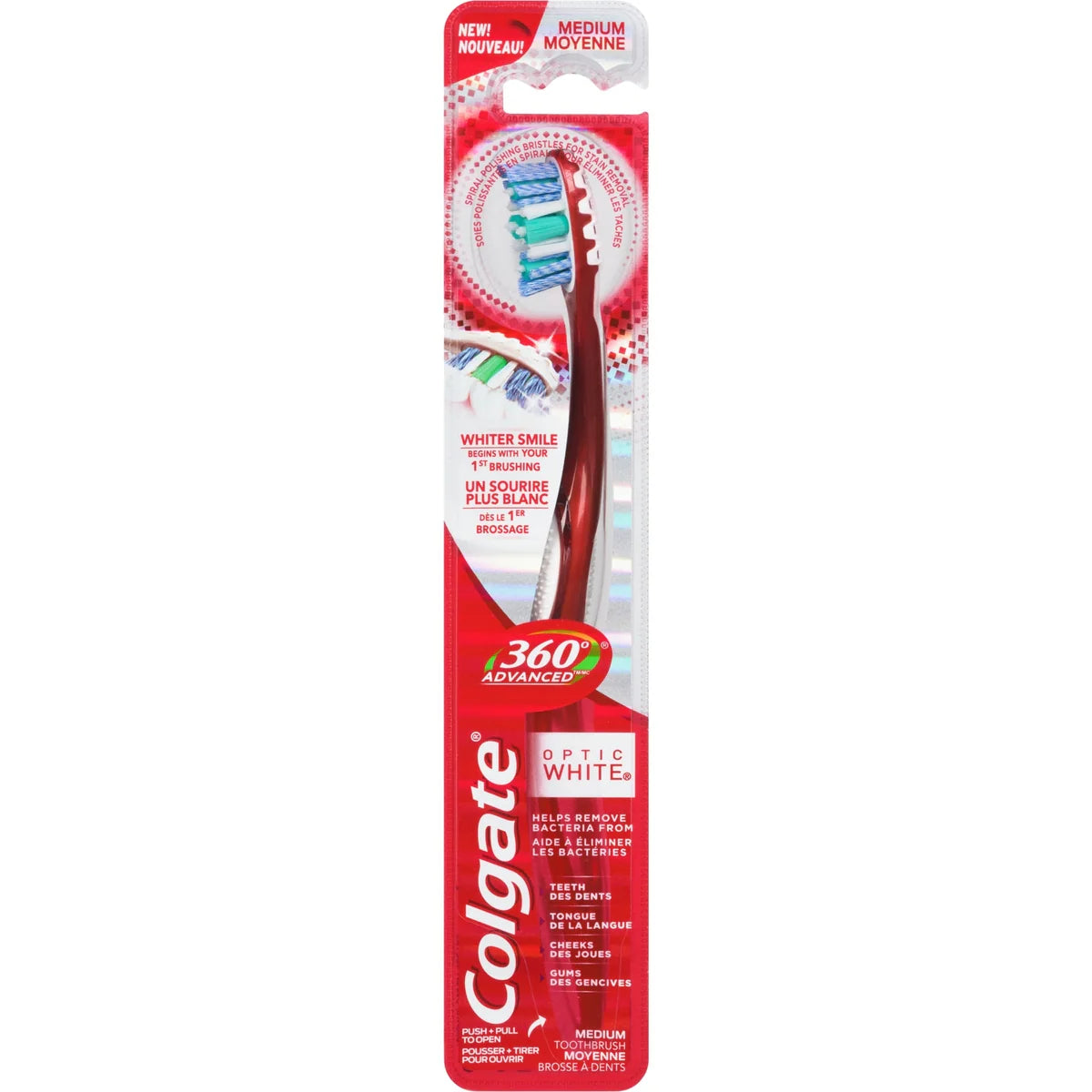 Brosse à dents moyenne 360 Advanced Optic White