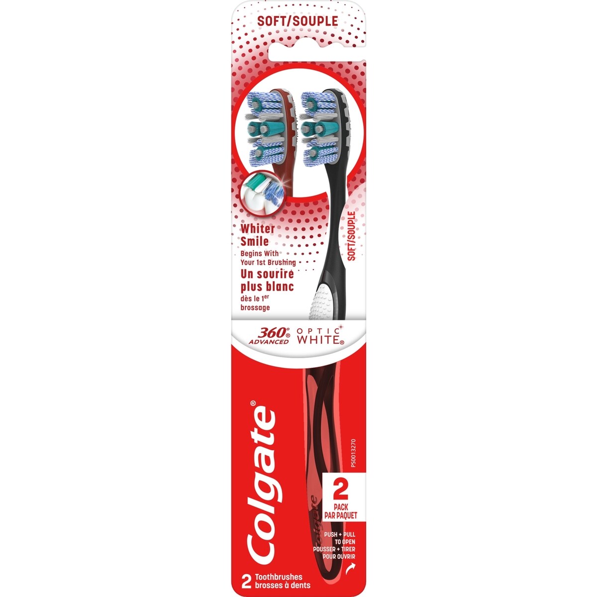 Brosses à dents souples 360 Advanced Optic White Paq. de 2