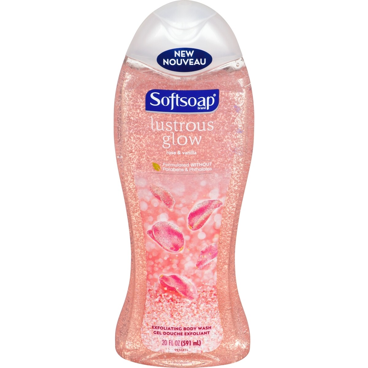 Le Gel Douche Exfoliant, Lustrous Glow Rose and Vanilla, 591 mL