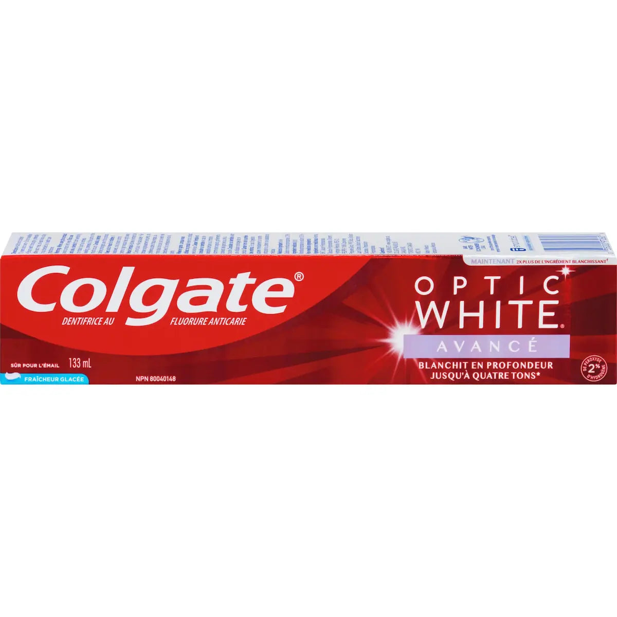 Dentifrice blanchissant Optic White Avancé Fraîcheur glacée 133 mL