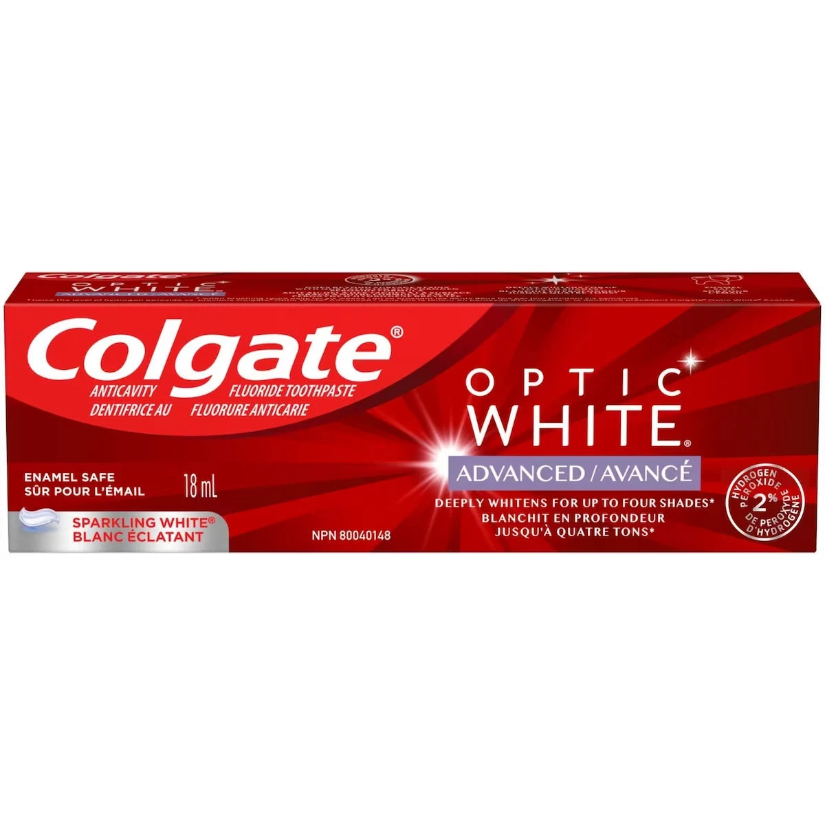 Dentifrice Optic White Advanced Blanchiment des Dents, Sparkling White 18 mL