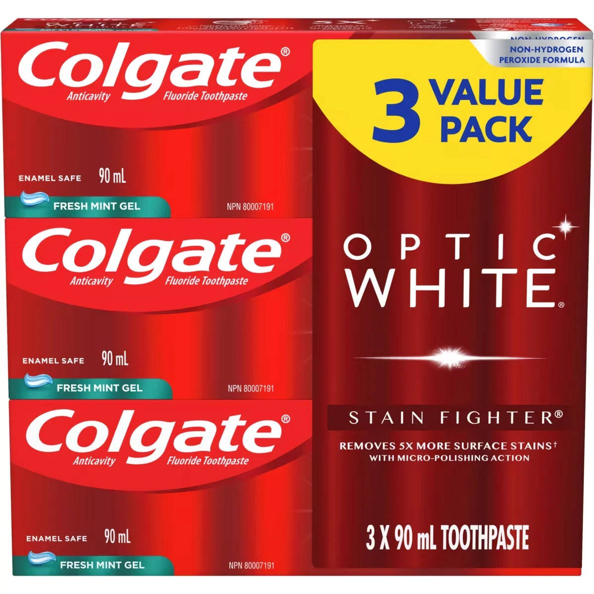 Dentifrice Blanchissant Optic White Stain Fighter au Gel Paquet