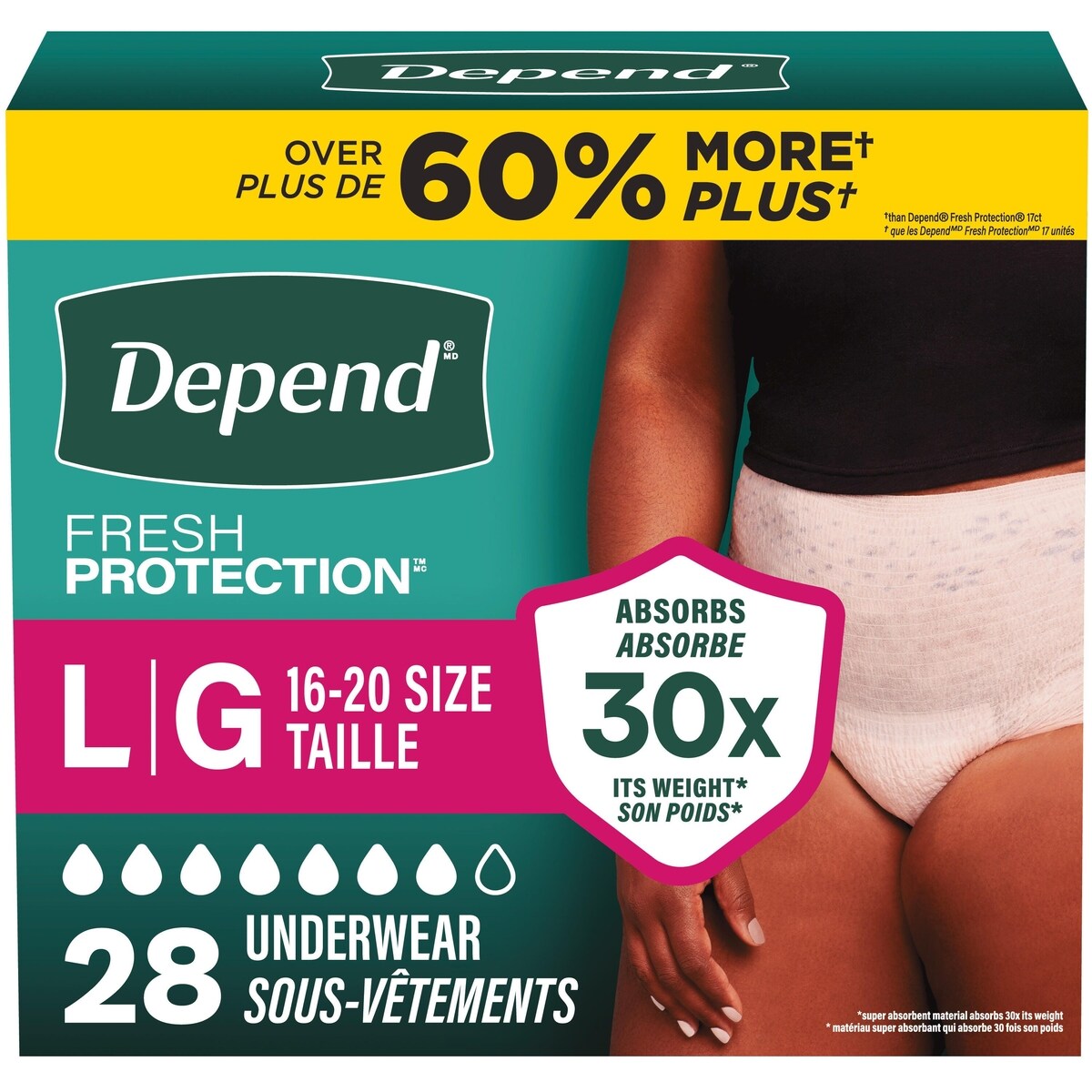 Sous-vêtement d’incontinence  Fresh Protection pour femmes, degré d’absorption maximal, G, couleur rosée