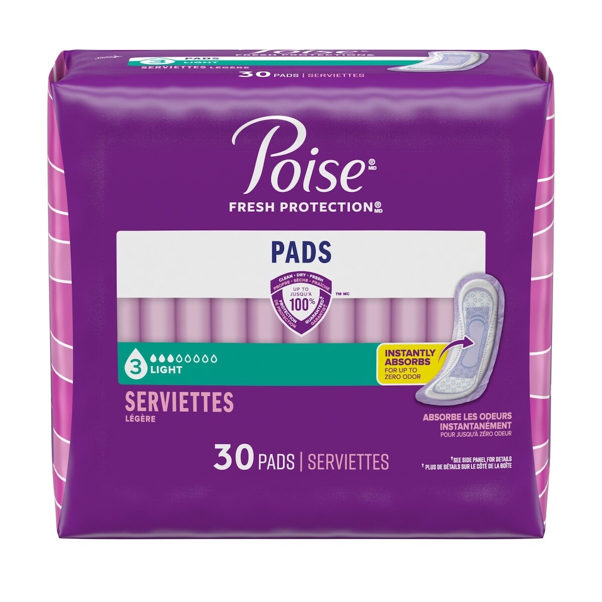 Serviettes Ultra Minces Pour Incontinence, Absorption Légère, Longueur Ordinaire
