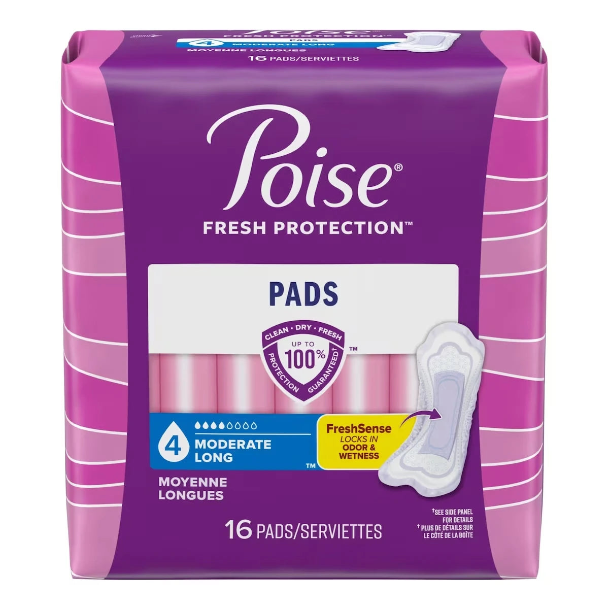 Serviettes Pour Incontinence, Absorption Moyenne, Longues