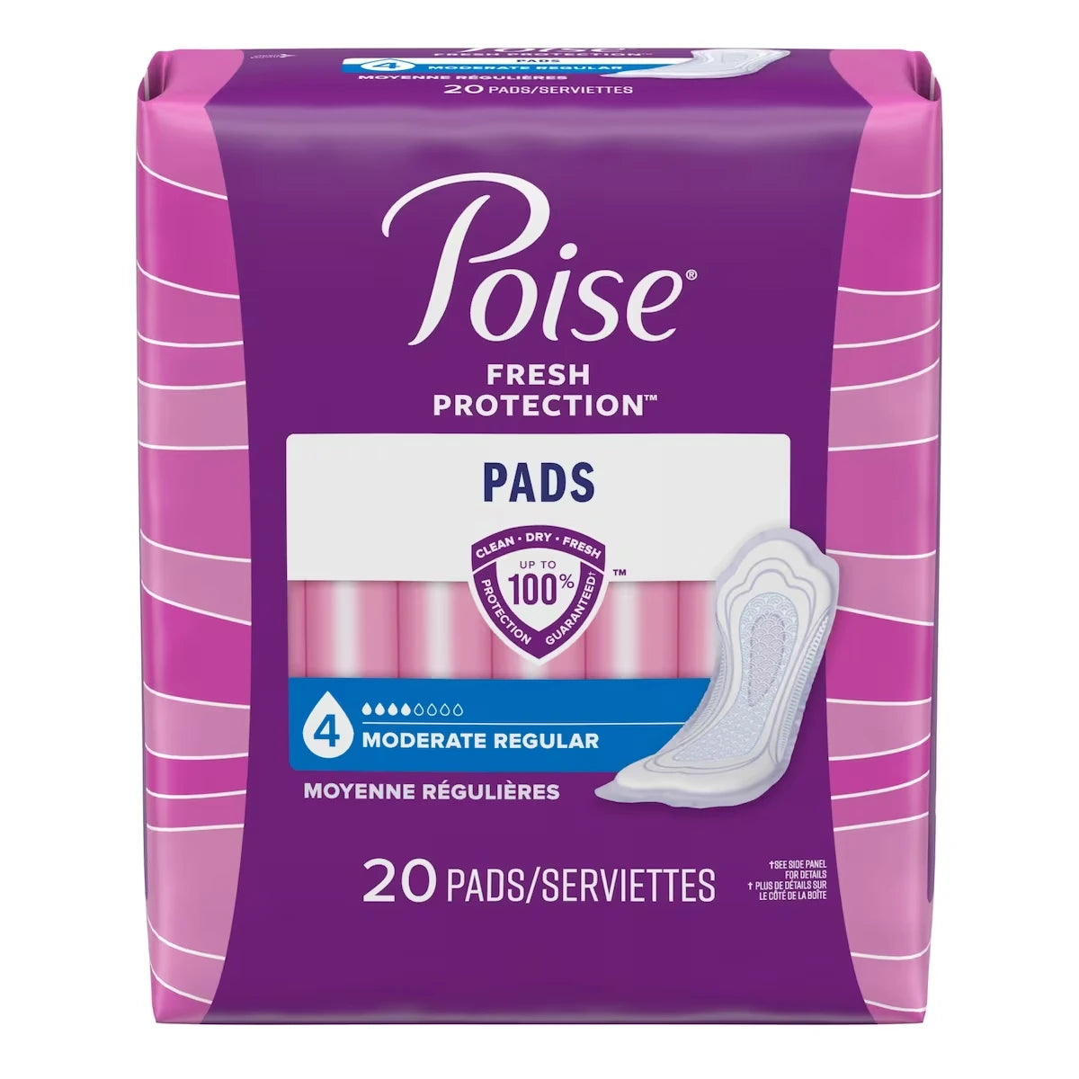 Serviettes d’incontinence et d’incontinence en période post-partum, 4 gouttes absorption moyenne, longueur ordinaire