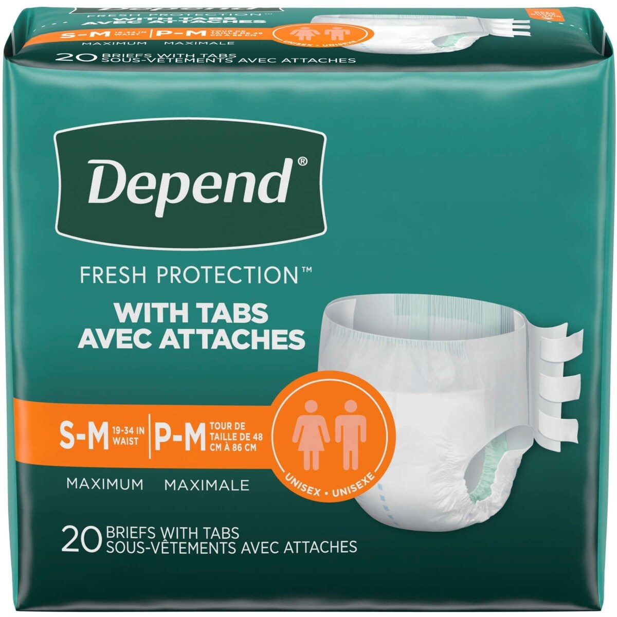 Protection Contre L’Incontinence Avec Attaches, Absorption Maximale, P/M