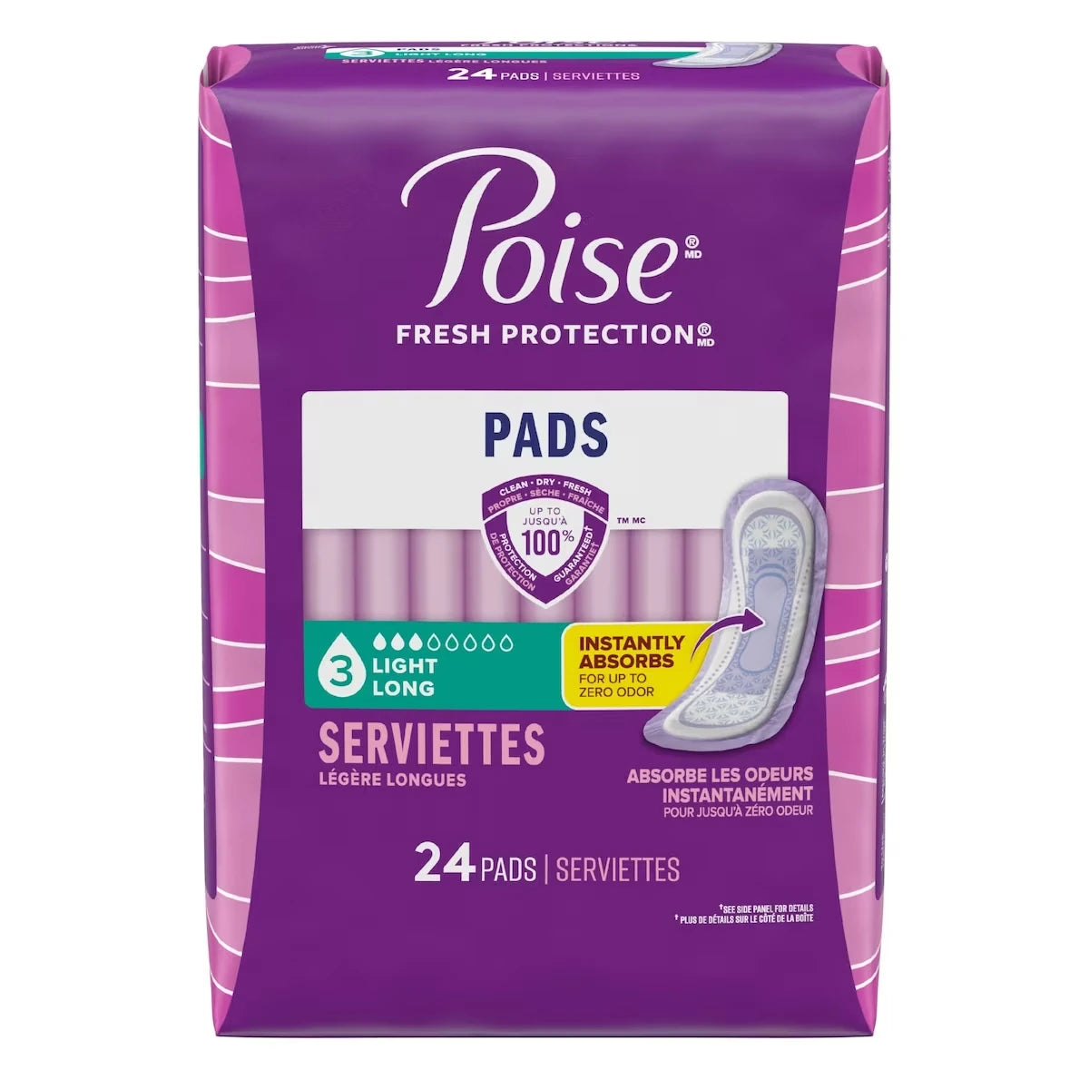 Serviettes Ultra Minces Pour Incontinence, Absorption Légère, Longues