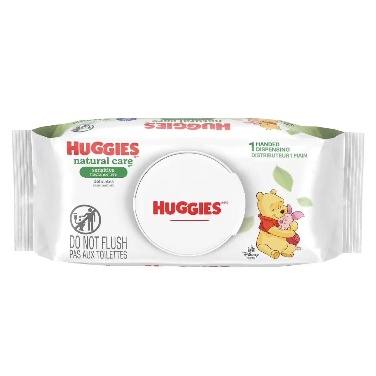 Lingettes Pour Bébés Natural Care Pour Peau Sensible, Non Parfumées, 1 Emballage À Couvercle Rabattable