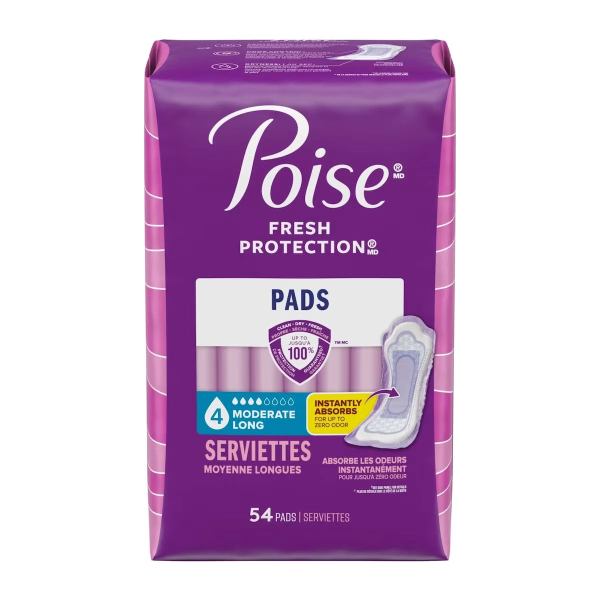 Serviettes Pour Incontinence, Absorption Moyenne, Longues
