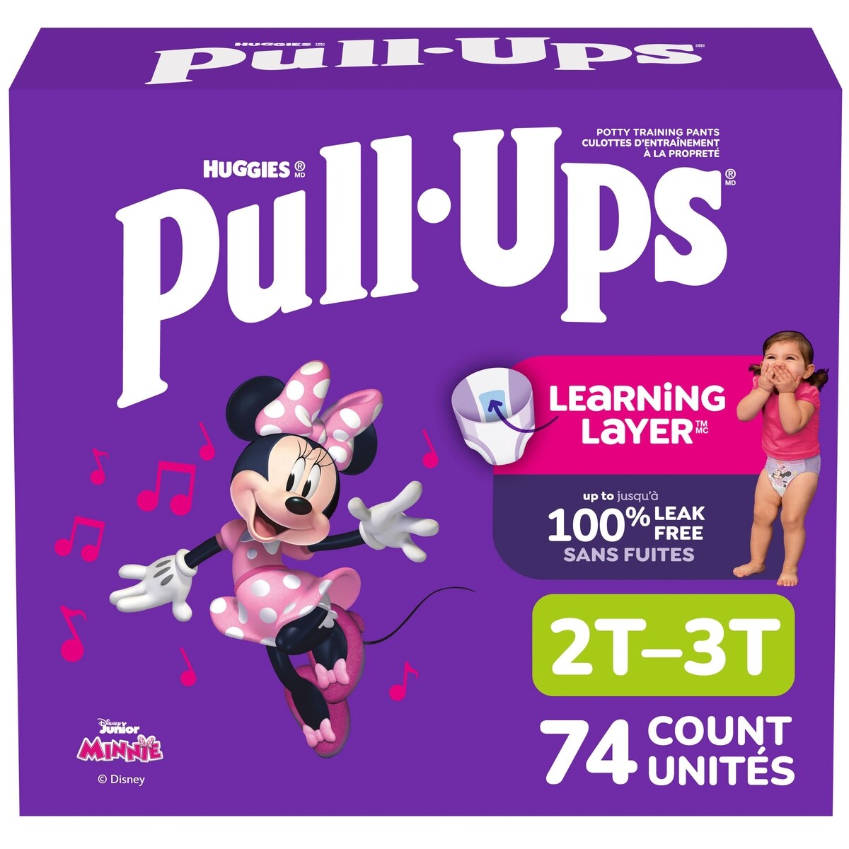 Sous-vêtements d’entraînement Pull-Ups pour filles, 2T-3T (16 à 34 lb)