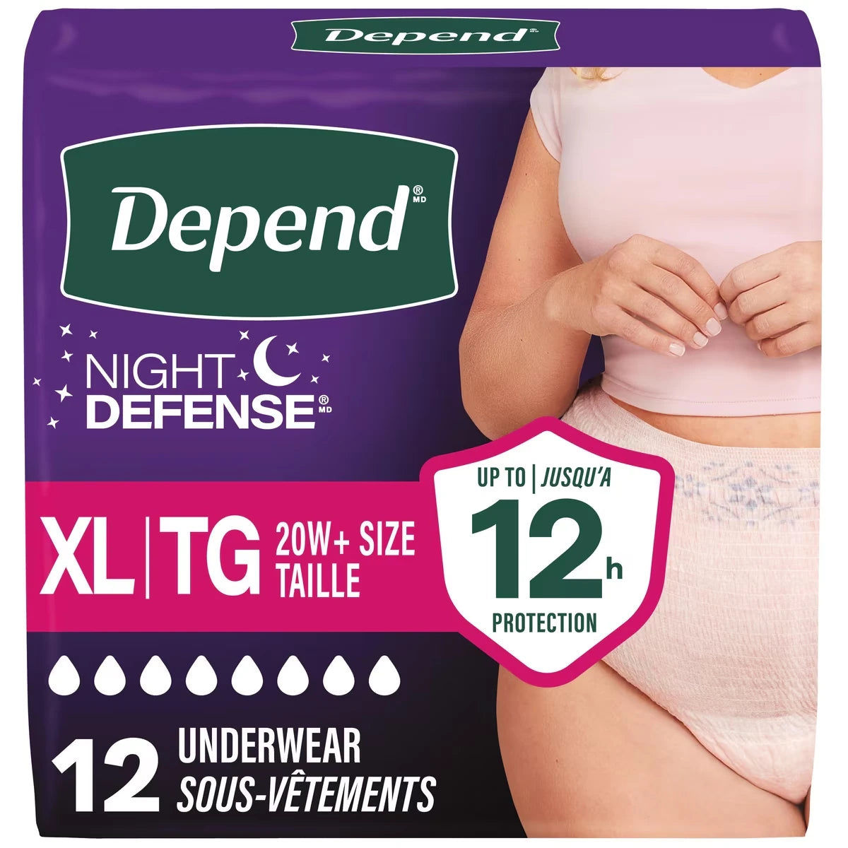 Sous-Vêtements D’Incontinence Night Defense Pour Femmes, Nuit, Tg