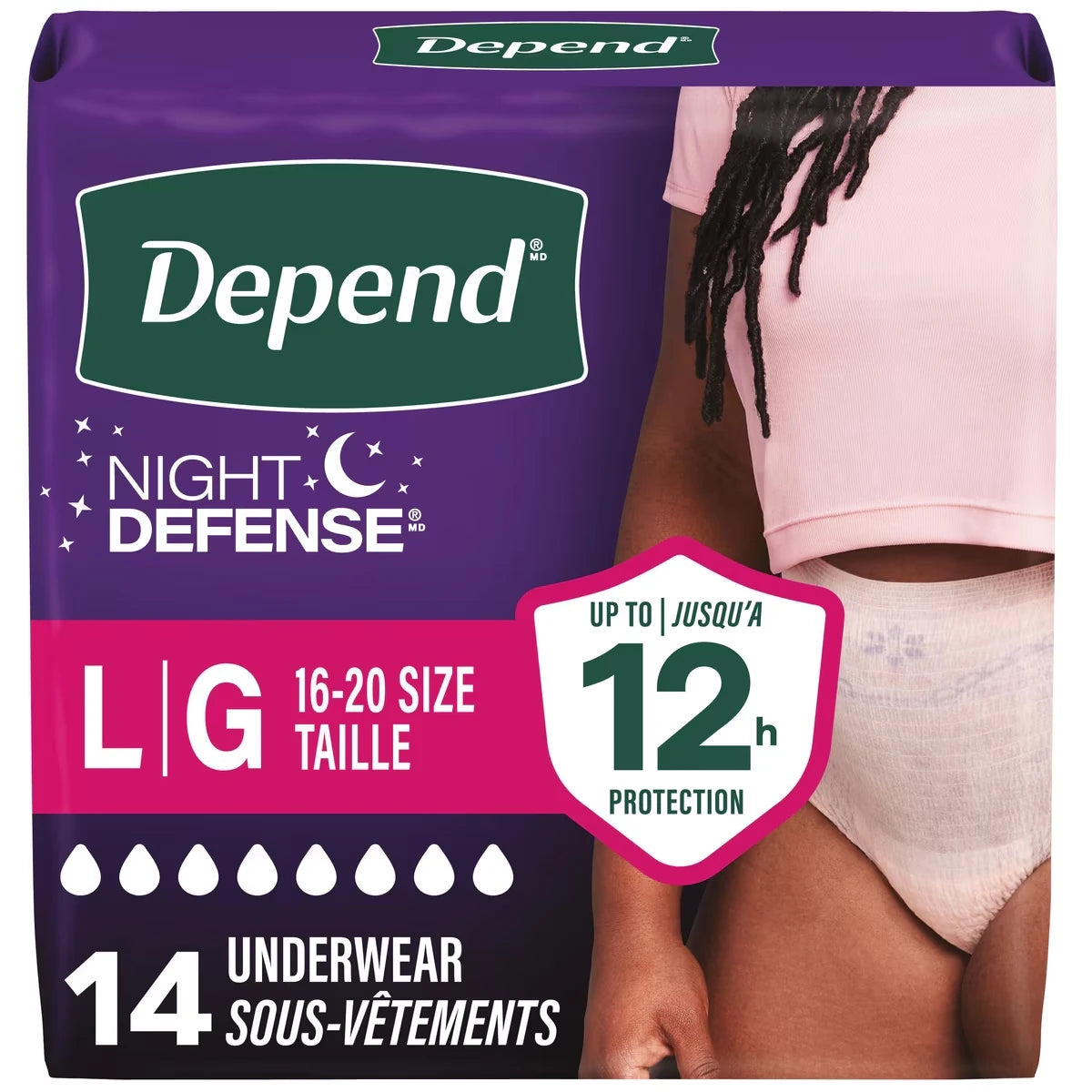 Sous-Vêtements D’Incontinence Night Defense Pour Femmes, Nuit, G