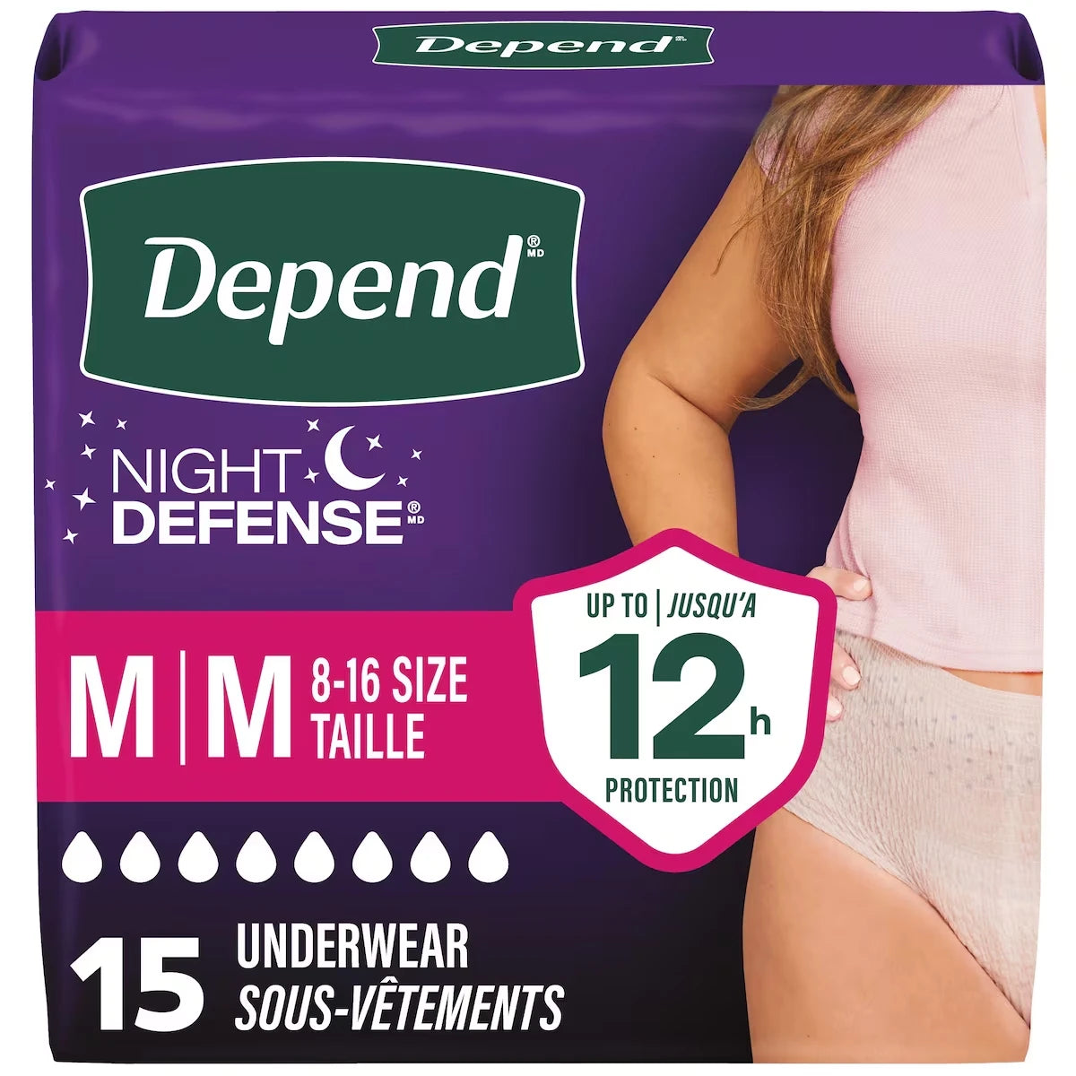 Sous-Vêtements D’Incontinence Night Defense Pour Femmes, Nuit, M