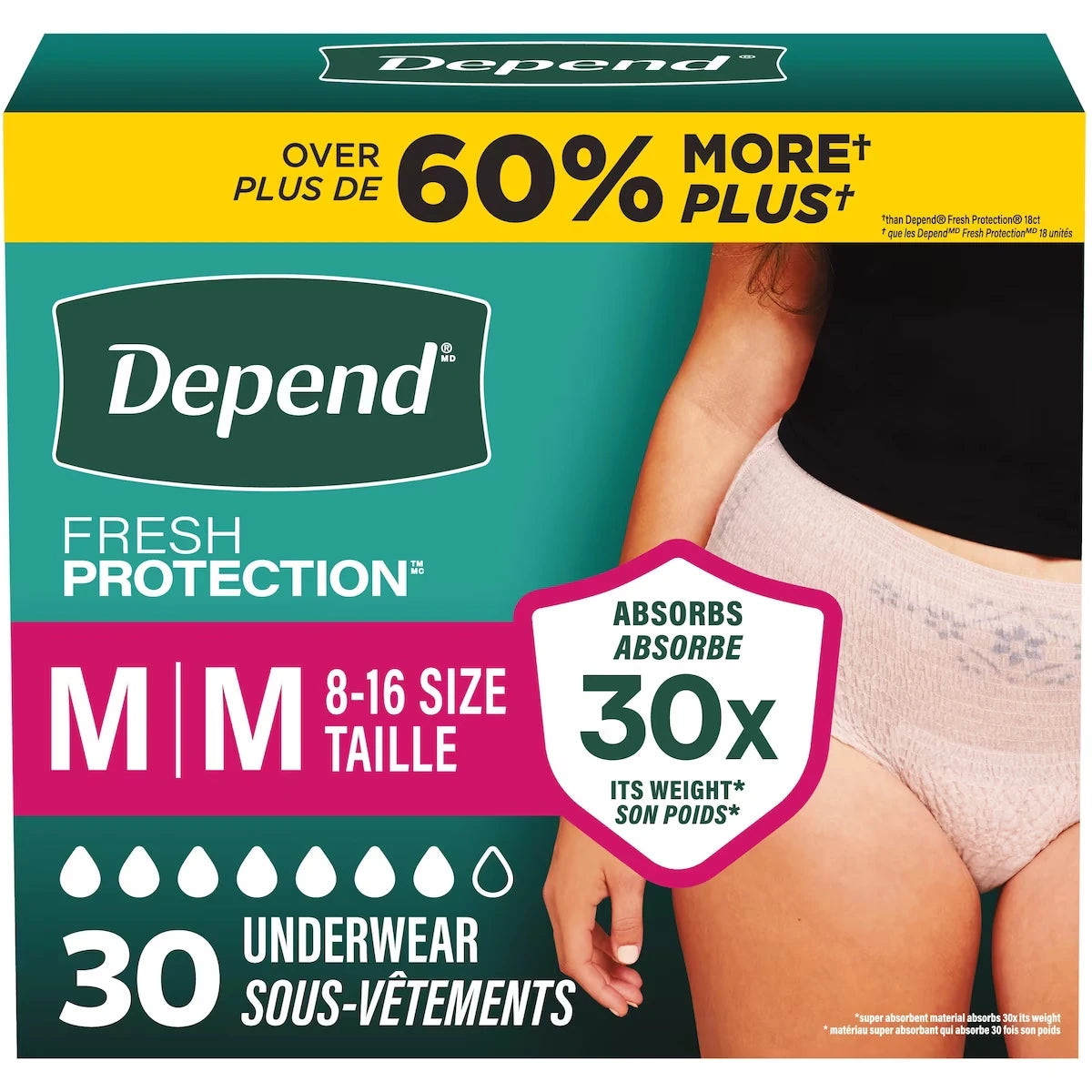 Sous-vêtement d’incontinence  Fresh Protection pour femmes, degré d’absorption maximal, M, couleur rosée