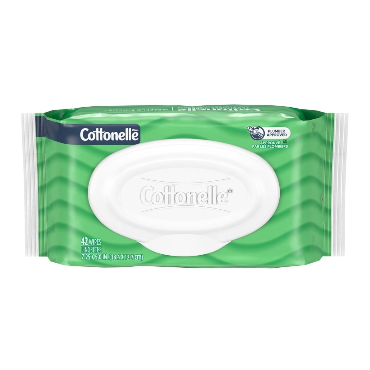 Lingettes humides jetables dans les toilettes  GentlePlus avec aloès et vitamine E, lingettes humides pour adultes, 2 paquets à couvercle rabattable, 42 lingettes par paquet (84 lingettes au total)