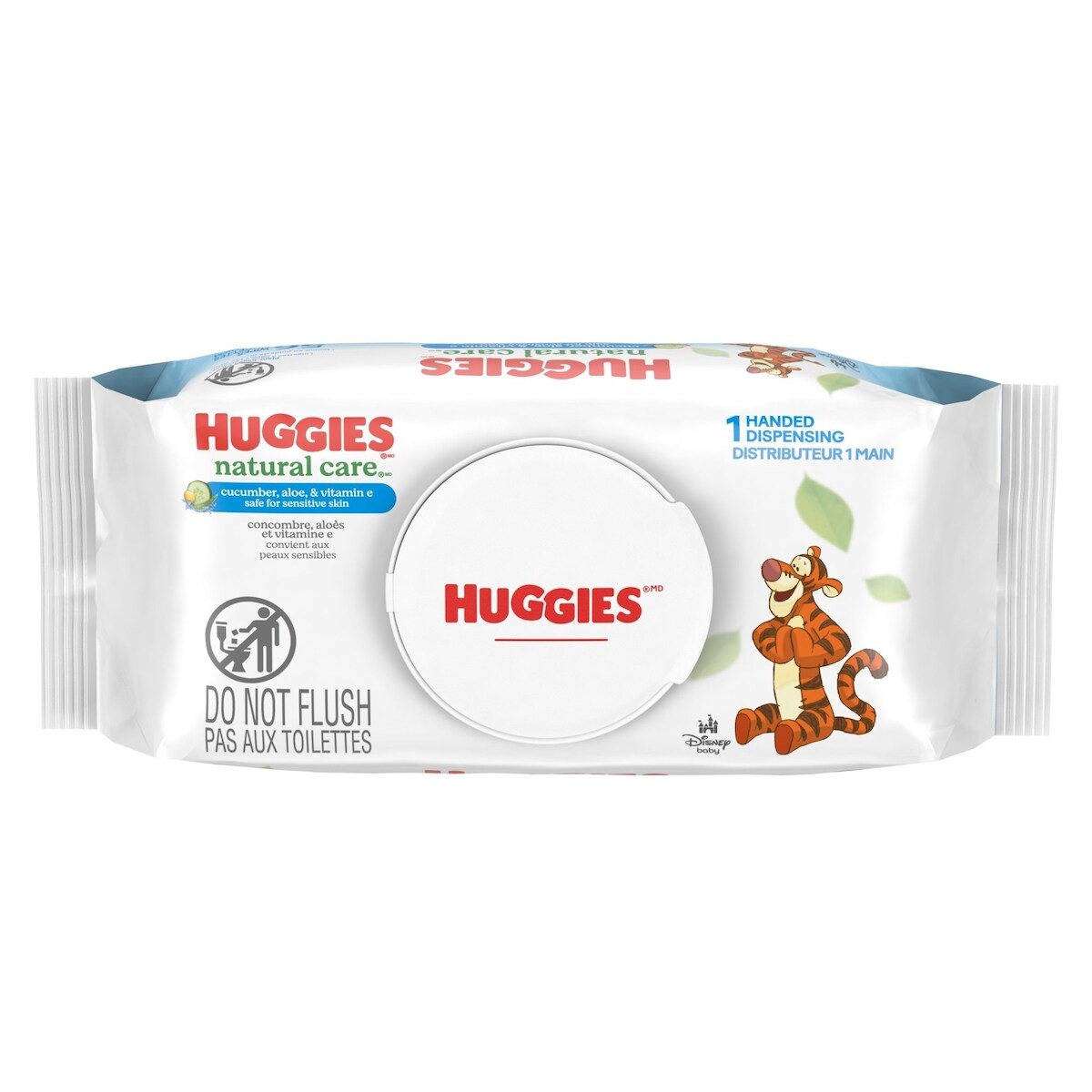 Lingettes rafraîchissantes pour bébés Natural Care, parfumées, 1 emballage à couvercle rabattable (total de 56 lingettes)