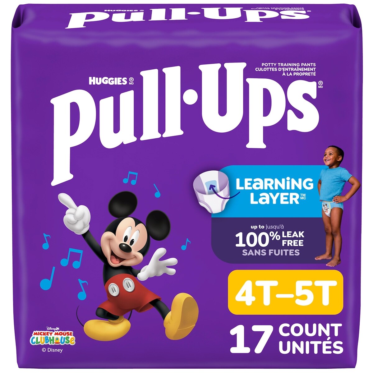 Sous-vêtements d’entraînement Pull-Ups pour garçons, 4T-5T (38 à 50 lb)