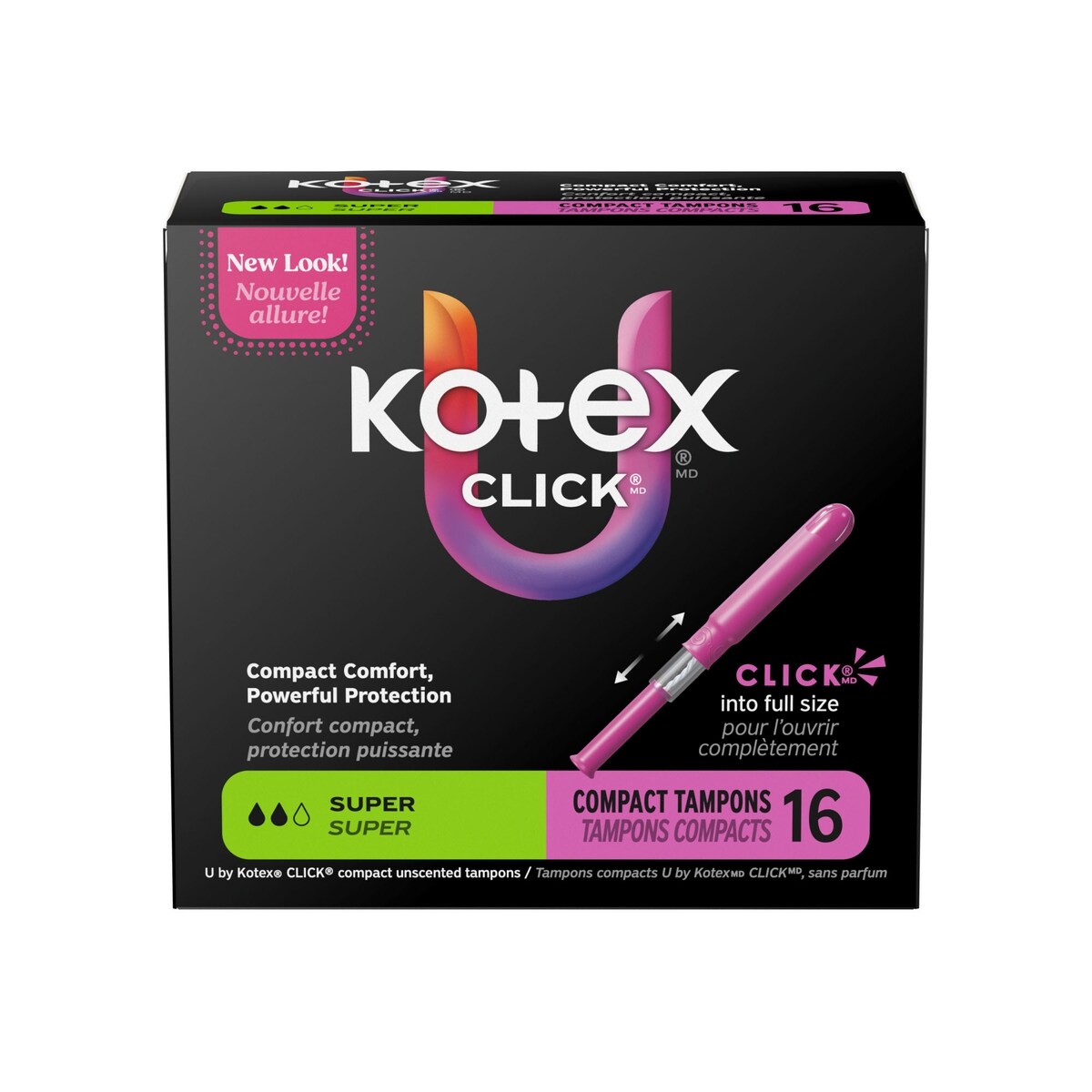 Tampons compacts Click, absorption super, emb. de 16