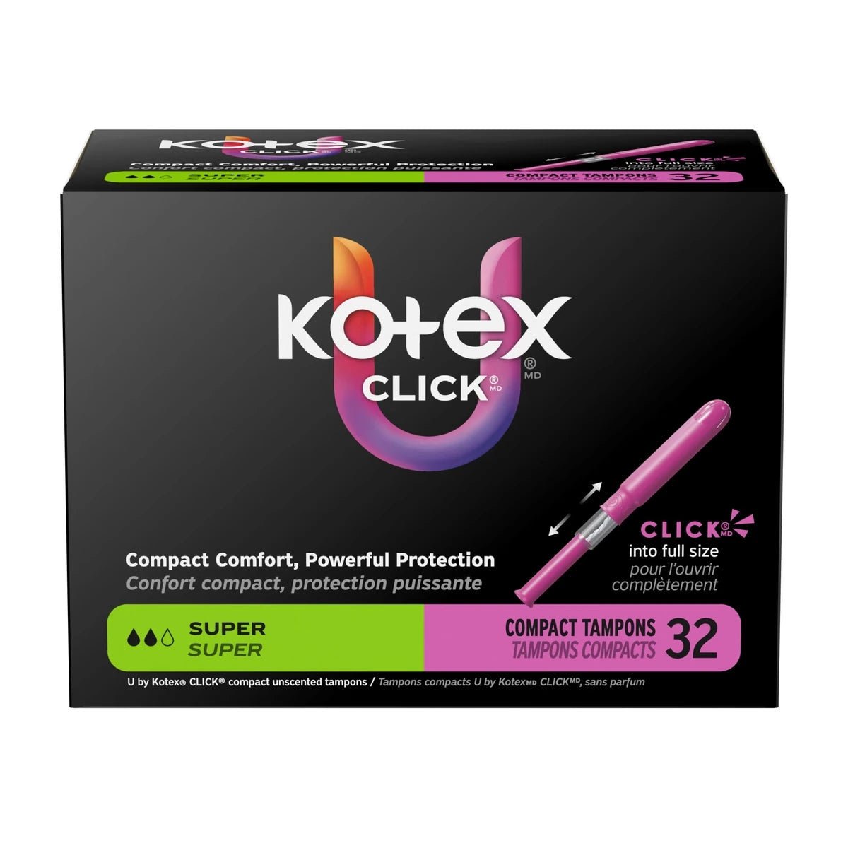 Tampons compacts Click, absorption super, emb. de 32