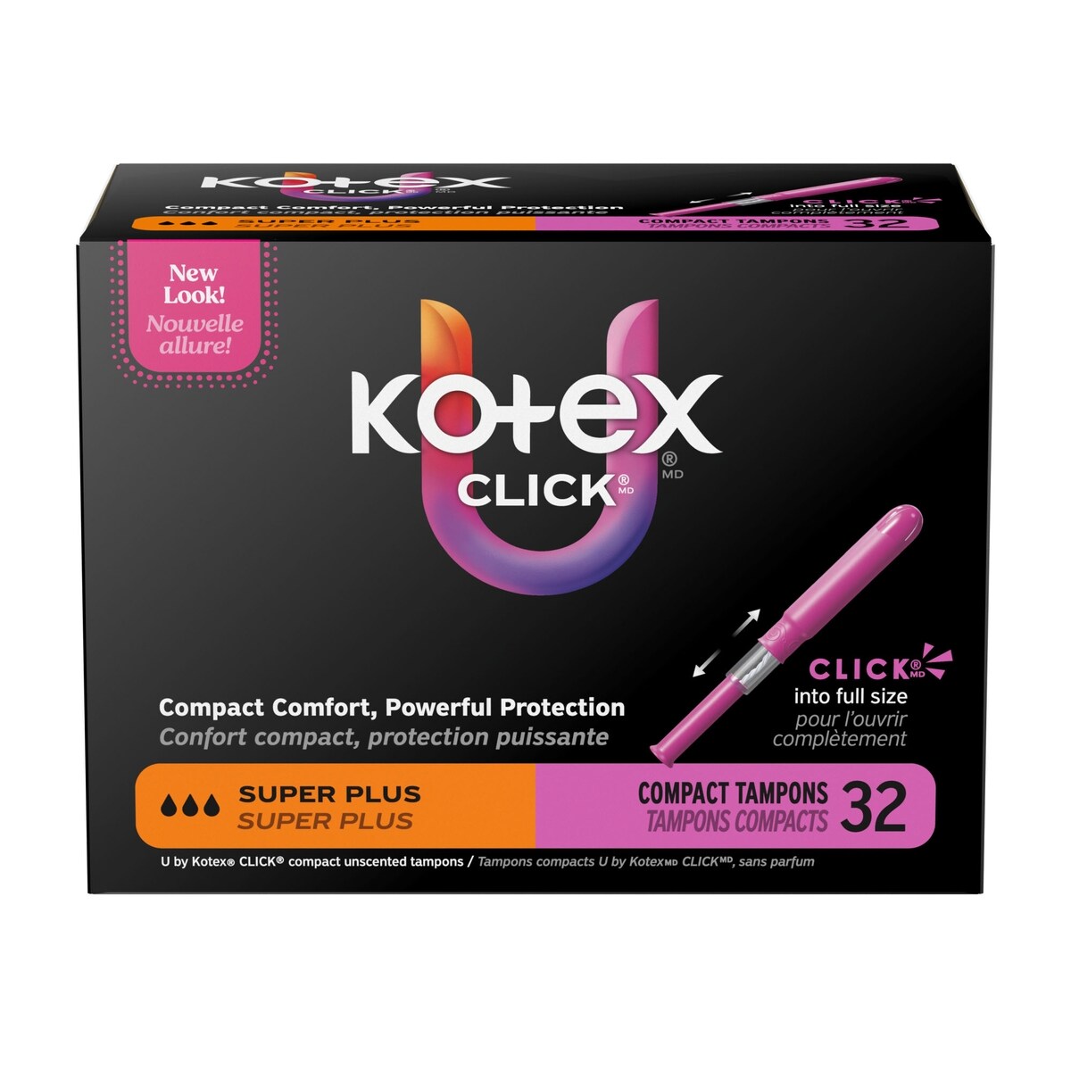 Tampons compacts Click, absorption super plus, emb. de 32
