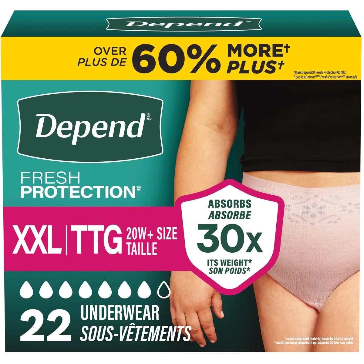 Sous-vêtement d’incontinence  Fresh Protection pour femmes, degré d’absorption maximal, TTG, couleur rosée