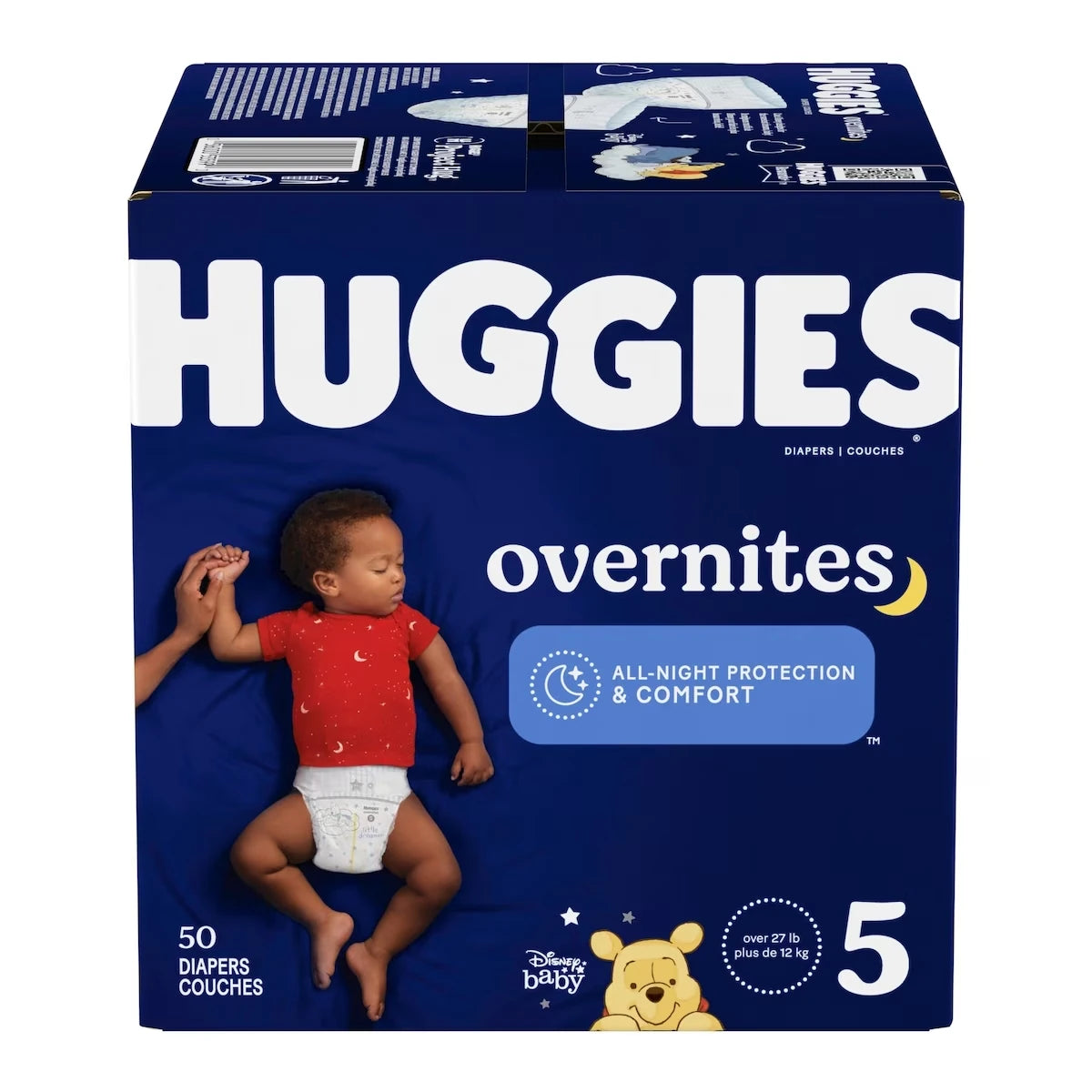 Couches pour bébé  Overnites pour la nuit, taille 5 (plus de 12 kg [27 livres]), 50 unités