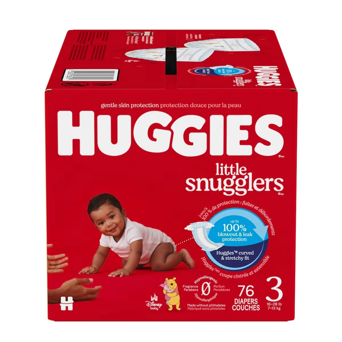 Couches pour bébés  Little Movers, taille 3 (16 à 28 livres), 76 couches