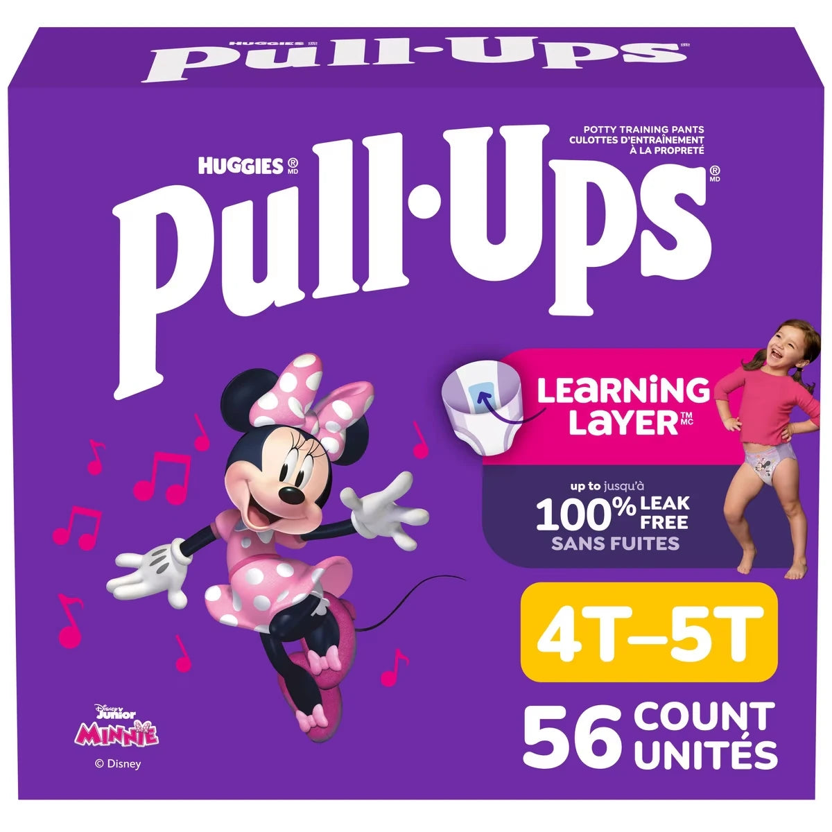 Sous-vêtements d’entraînement Pull-Ups pour filles, 4T-5T (38 à 50 lb)
