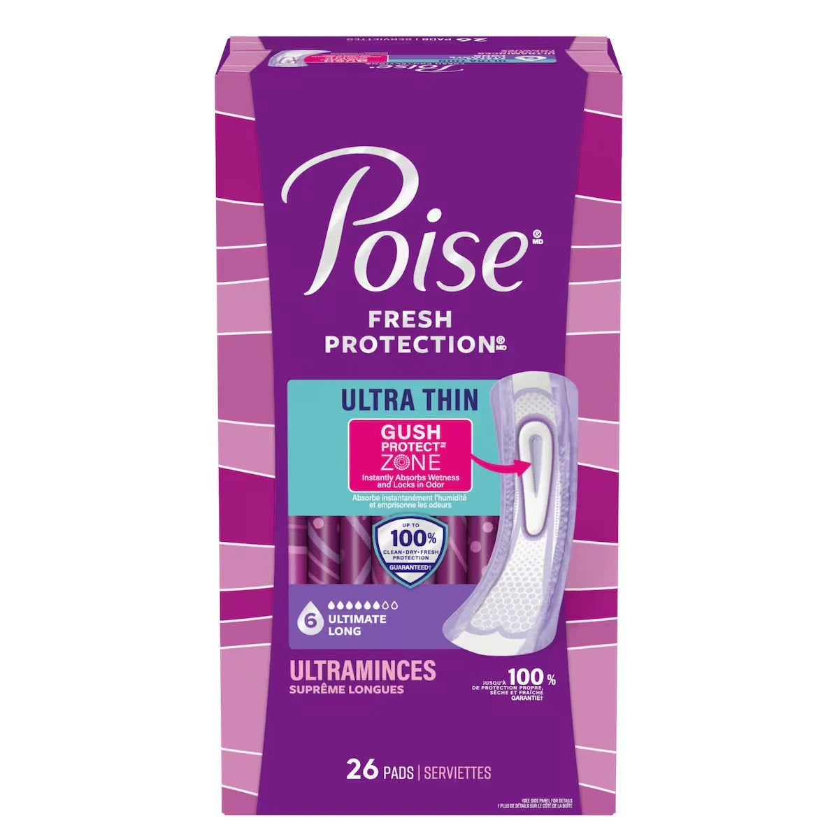 Serviettes ultraminces d’incontinence et d’incontinence en période post-partum  pour fuites urinaires, degré d’absorption suprême à 6 gouttes, longues