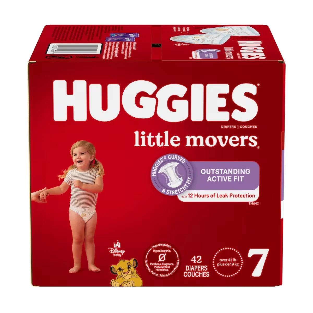 Couches pour bébés  Little Movers, taille 7 (41 livres et plus), 42 couches