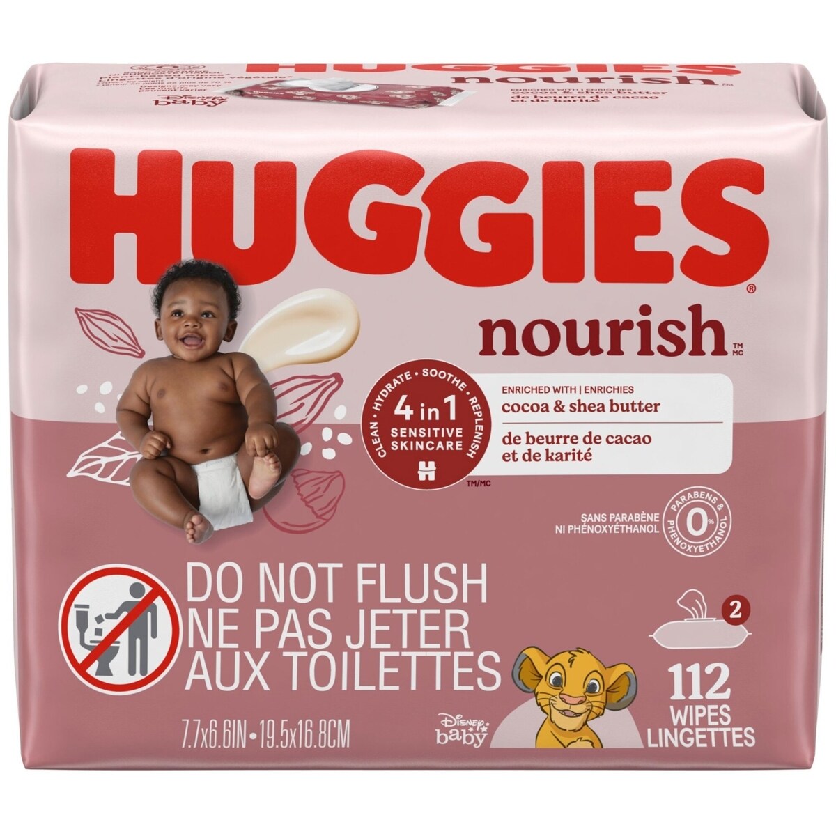 Lingettes pour bébés parfumées Huggies Nourish, 2 emballages à bouton-poussoir