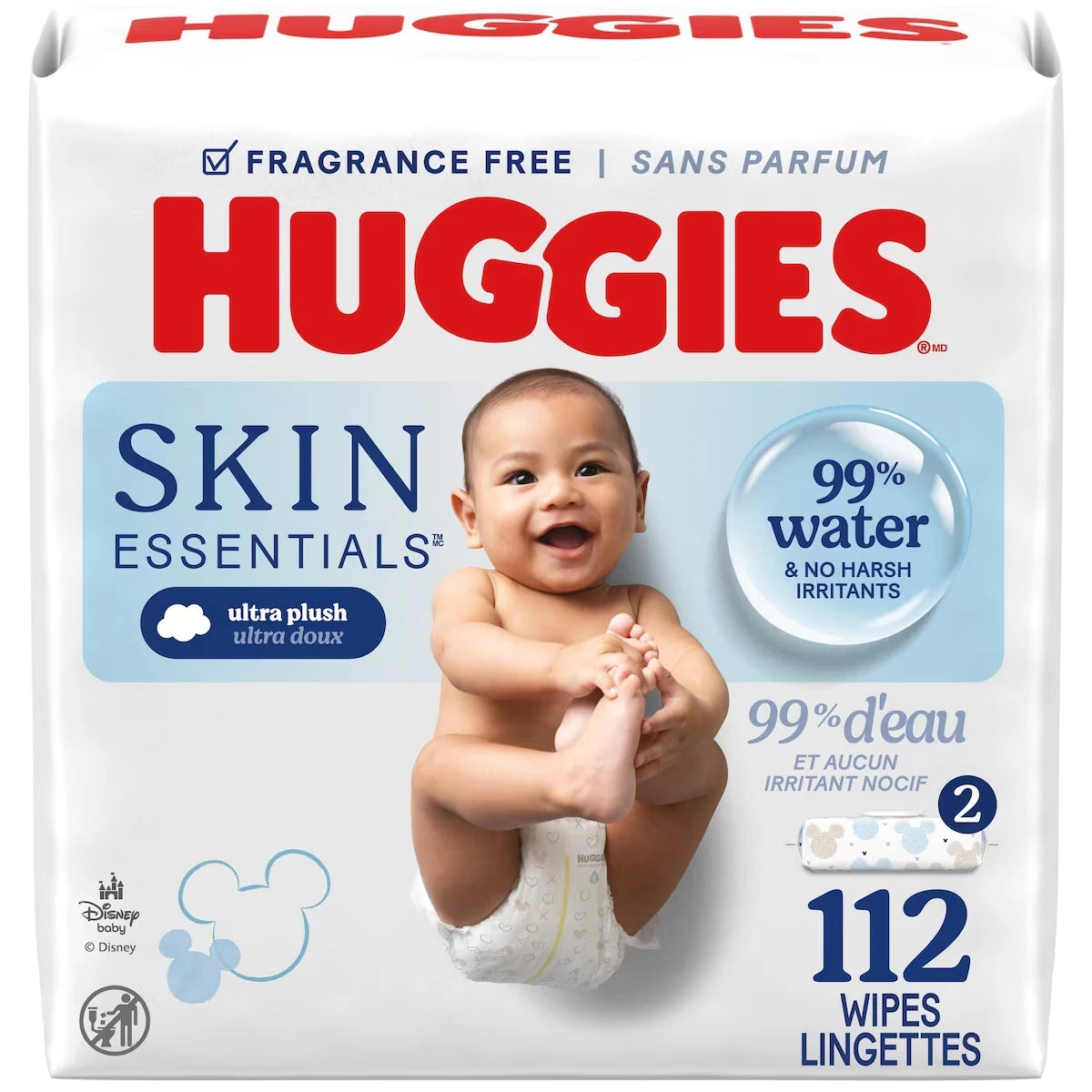 Lingettes pour bébés Skin Essentials, 2 emballages à couvercle rabattable