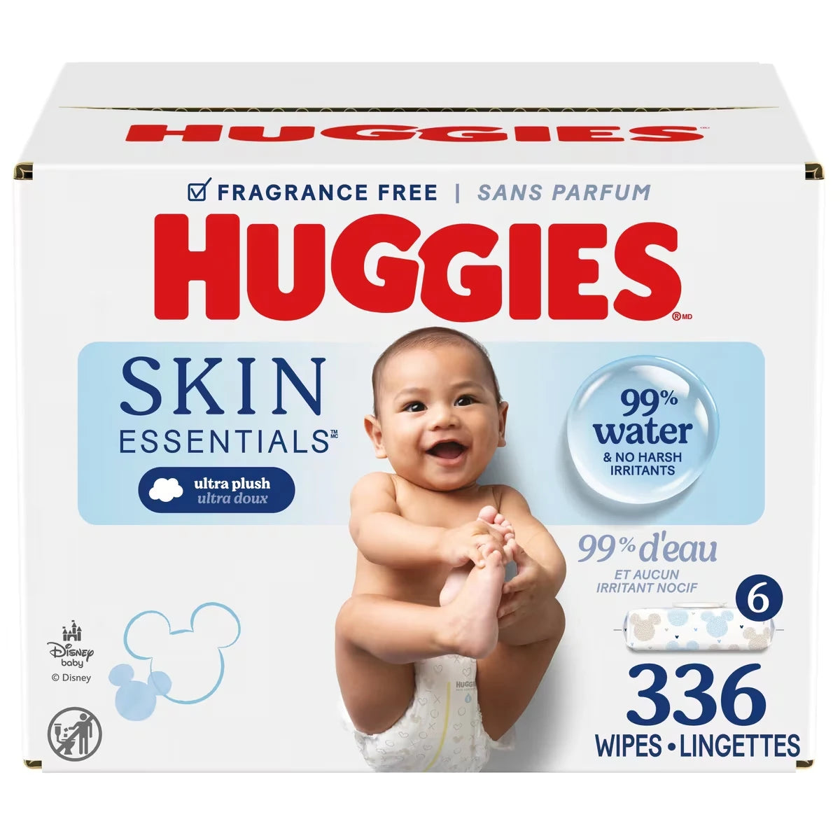 Lingettes pour bébés Skin Essentials, 6 emballages à couvercle rabattable