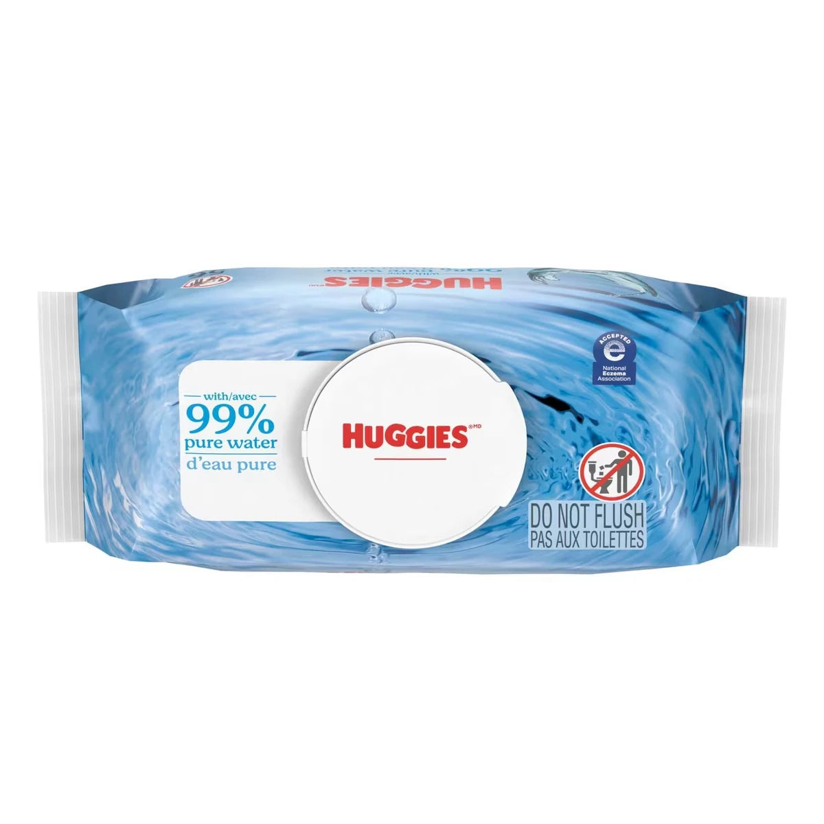 Lingettes  Eau pure à 99 %, NON PARFUMÉES, 1 emballages à couvercle rabattable
