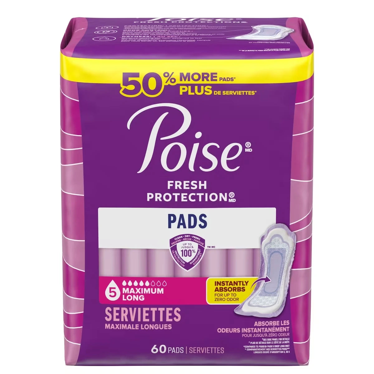 Serviettes d’incontinence et d’incontinence en période post-partum, 5 gouttes absorption maximale, longueur longue