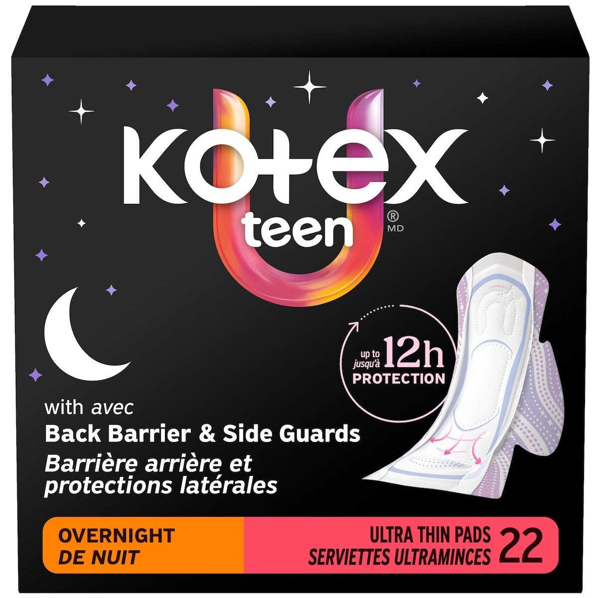 Serviettes ultraminces de nuit pour adolescentes  Bamboo avec ailes, absorption élevée