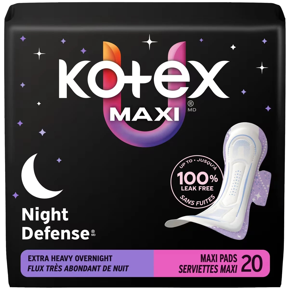 Serviettes maxi de nuit  avec ailes, absorption très élevée