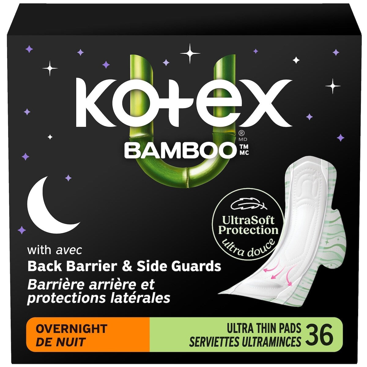 Serviettes ultraminces de nuit  Bamboo avec ailes