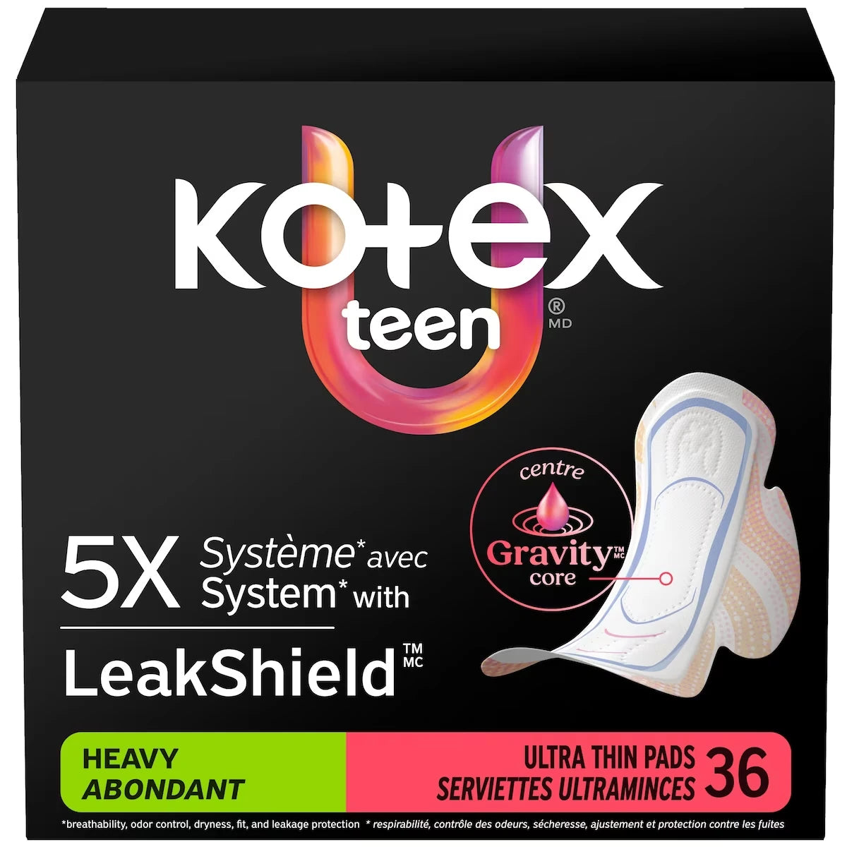Serviettes ultraminces pour adolescentes  avec ailes, absorption élevée