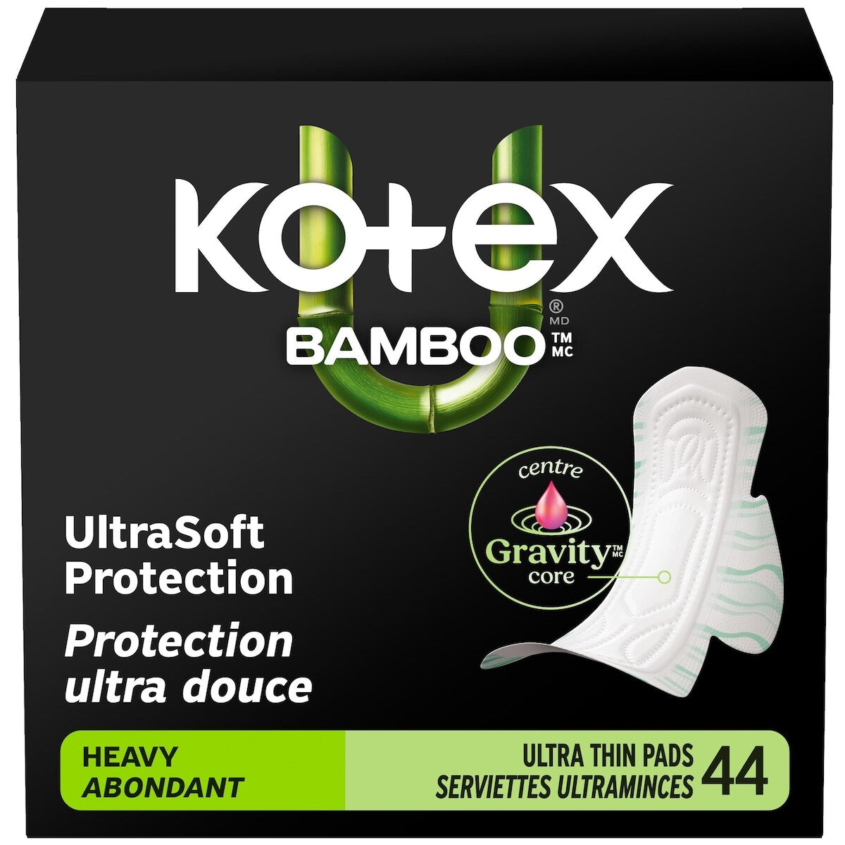Serviettes ultraminces  Bamboo avec ailes, absorption élevée